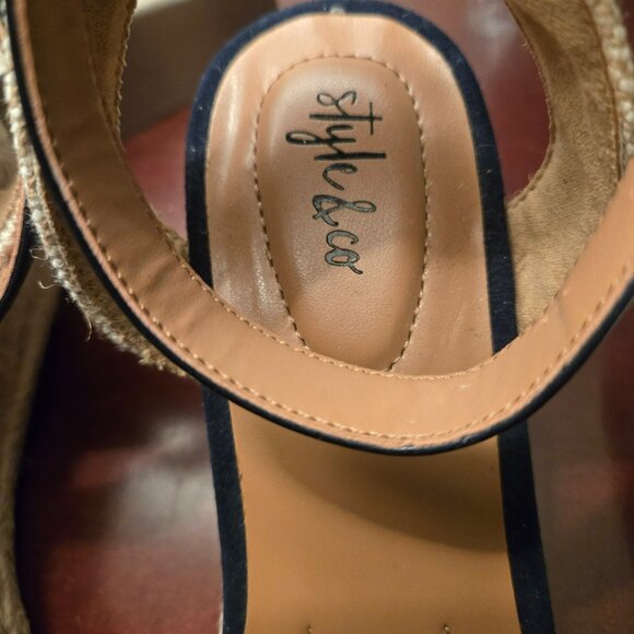 Style & Co Blue Suede Espadrille Wedges – Size 8.5M – Never Worn - Picture 3 of 5